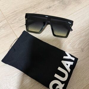 Quay Australia Black Ombre Shield Sunglasses